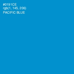 #0191CE - Pacific Blue Color Image